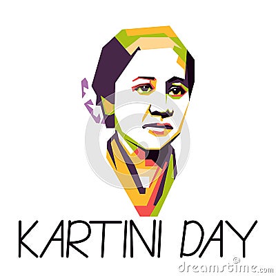 Kartini day, Woman hero from indonesia at 21 April Vector Illustration