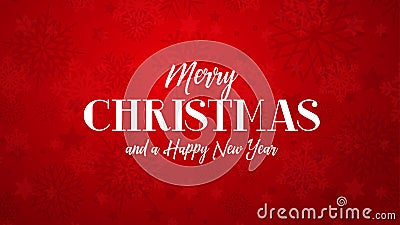 Merry Christmas greeting on red background Vector Illustration