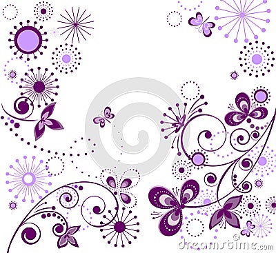 Greeting vintage violet card Vector Illustration