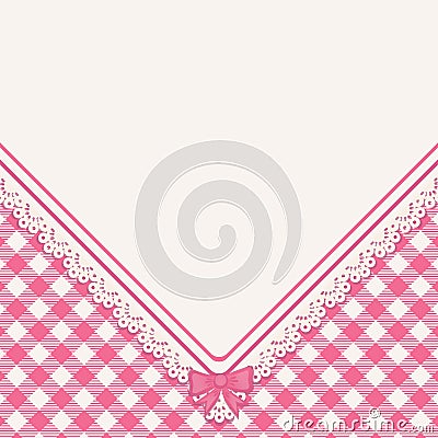 Greetings card with lace border Vector Illustration