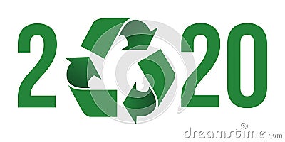 Greetings 2020 on the concept of environmental protection and waste recycling. Stock Photo