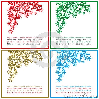 Greetings Christmas square cards Vector Illustration