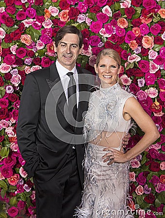 Greg Naughton and Kelli O`Hara at 2018 Tony Awards in New York City Editorial Stock Photo