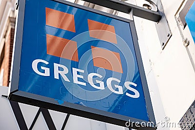 Greggs Bakers Takeaway Food Shop Signage And Logo With No People Editorial Stock Photo