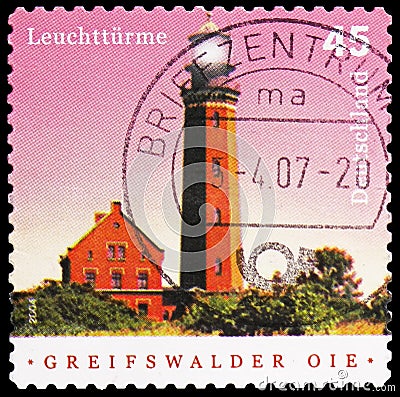 Greifswalder Oie, Lighthouses serie, circa 2004 Editorial Stock Photo