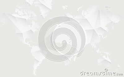 Grenada map with flag in contour on white polygonal World Map Vector Illustration