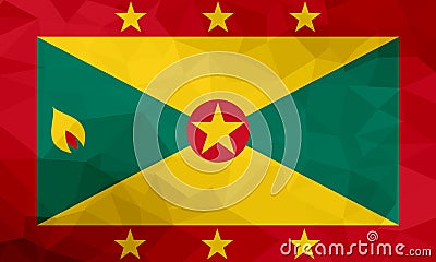 Grenada polygonal flag. Mosaic modern background. Geometric design Stock Photo