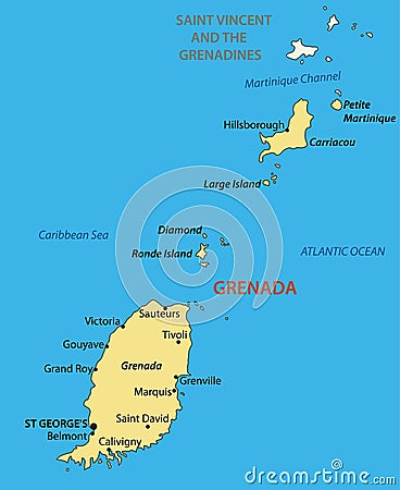 Grenada - vector map of country Vector Illustration