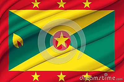 Grenada waving flag illustration. Cartoon Illustration