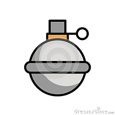 Grenade military force isolated icon Vector Illustration