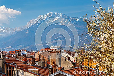 Grenoble. Aerial view of the city. Stock Photo