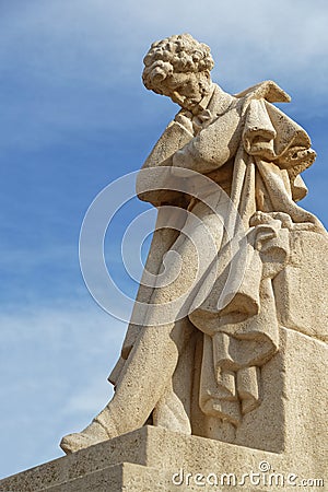 Hector Berlioz statue in Victor-Hugo square Editorial Stock Photo