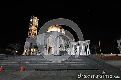 Gresik, Indonesia, December 2019, KH Ahmad Dahlan mosque at night Editorial Stock Photo