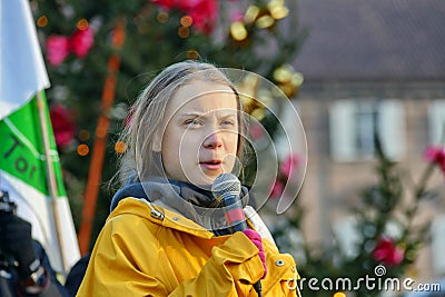 Greta Thunberg meet italian activists against climate change Editorial Stock Photo