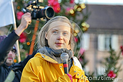 Greta Thunberg meet italian activists against climate change Editorial Stock Photo