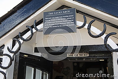 The Lucky Arch at Gretna Green in Scotland Editorial Stock Photo