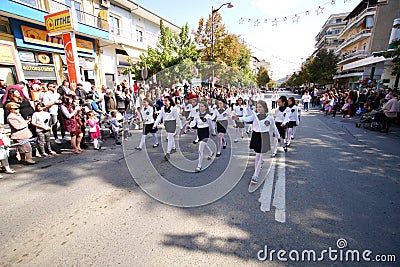 Grevena, October 13, 2018, National parade held in the town of Grevena Editorial Stock Photo