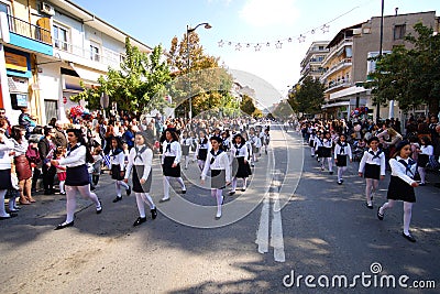 Grevena, October 13, 2018, National parade held in the town of Grevena Editorial Stock Photo