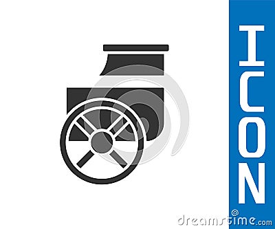 Grey Ancient Greece chariot icon isolated on white background. Vector Vector Illustration