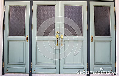 Grey ancient wooden door Stock Photo