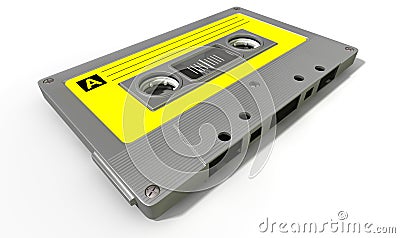 Grey Audio Cassette Tape Stock Photo