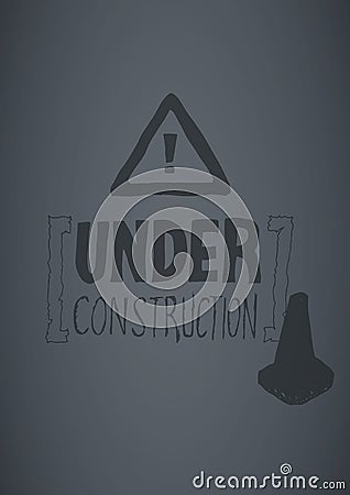 Grey background background with construction doodle Stock Photo