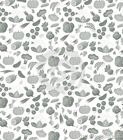 Grey background with vegetables Vector Illustration