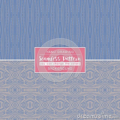 Grey backgrounds with seamless patterns. Ideal for printing Vector Illustration