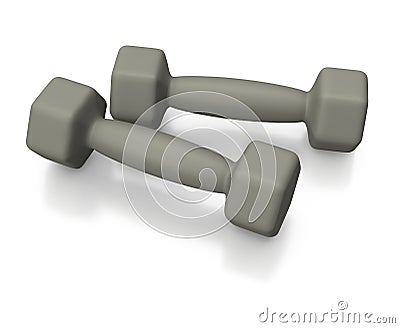 Grey barbells for training lifestyle Stock Photo