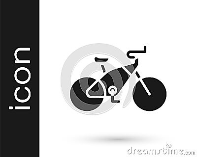 Grey Bicycle icon isolated on white background. Bike race. Extreme sport. Sport equipment. Vector Illustration Vector Illustration