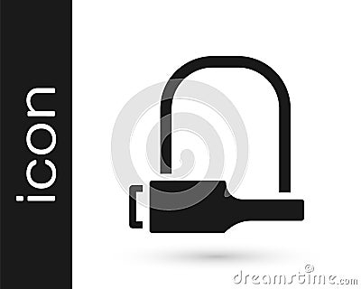 Grey Bicycle lock U shaped industrial icon isolated on white background. Vector Illustration Vector Illustration