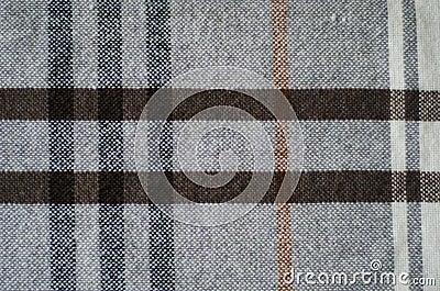 Grey biege and brown texture checkered knitted Stock Photo