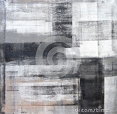 Grey and Black Abstract Art Painting Stock Photo