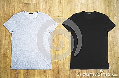 Grey and black t-shirt Stock Photo