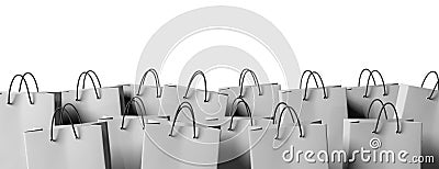 Grey blank shopping bags Stock Photo