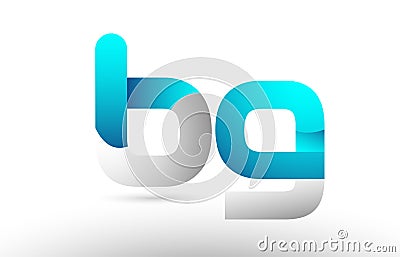 grey blue alphabet letter bg b g logo 3d design Vector Illustration