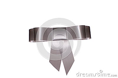 Grey bow for gift Stock Photo