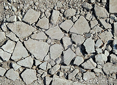 Grey broken stones Stock Photo