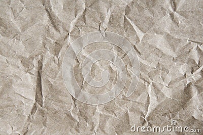 Grey-brown crumpled wrapping paper background, texture of grey wrinkled of old vintage paper Stock Photo