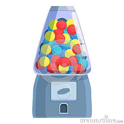Grey bubblegum machine icon cartoon vector. Slot equipment Vector Illustration