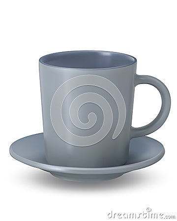 Grey ceramic mug Vector Illustration