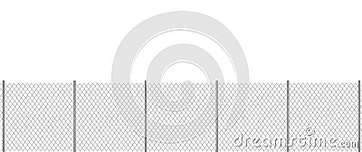 Grey chain fence Vector Illustration