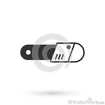 Grey Chainsaw icon isolated on white background. Vector Vector Illustration
