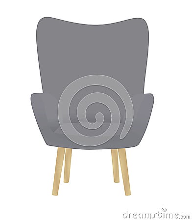 Grey chair, front view Vector Illustration