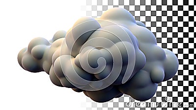 Grey cloud, depicting weather and atmospheric element png transparent image Generative AI Stock Photo