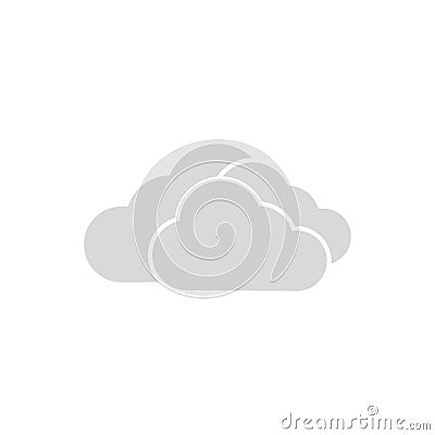 Grey cloud icon vector. Modern weather icon. Flat vector symbols Vector Illustration