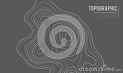 Grey contours vector topography. Geographic mountain topography vector illustration. Topographic pattern texture. Map on Vector Illustration