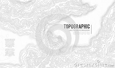 Grey contours vector topography. Geographic mountain topography vector illustration. Topographic pattern texture. Map on Vector Illustration