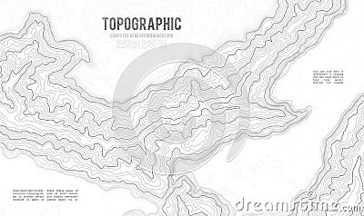 Grey contours vector topography. Geographic mountain topography vector illustration. Topographic pattern texture. Map on Vector Illustration