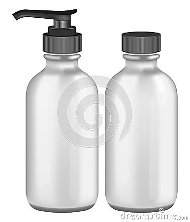 Grey cosmetic bottles Vector Illustration